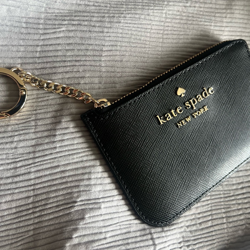 Kate Spade Black Card Holder Keychain